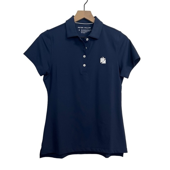 Peter Millar Perfect Fit Performance Polo Golf Outdoors Top Size Small Navy - Picture 1 of 11